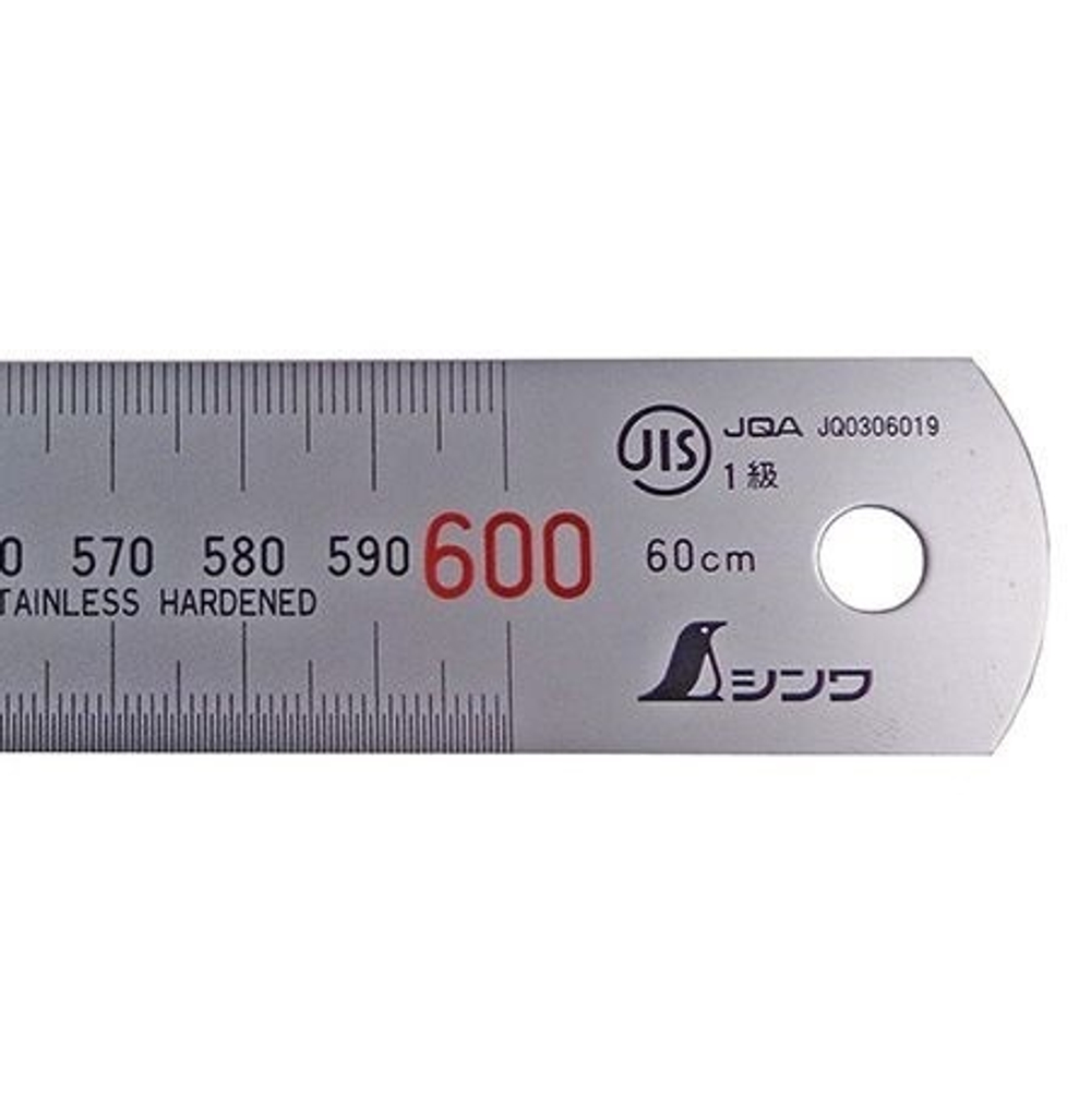 ХИТ! Стальная премиум линейка матовая (шкала - в мм) Shinwa 1000 мм Sh 13048 М00010167