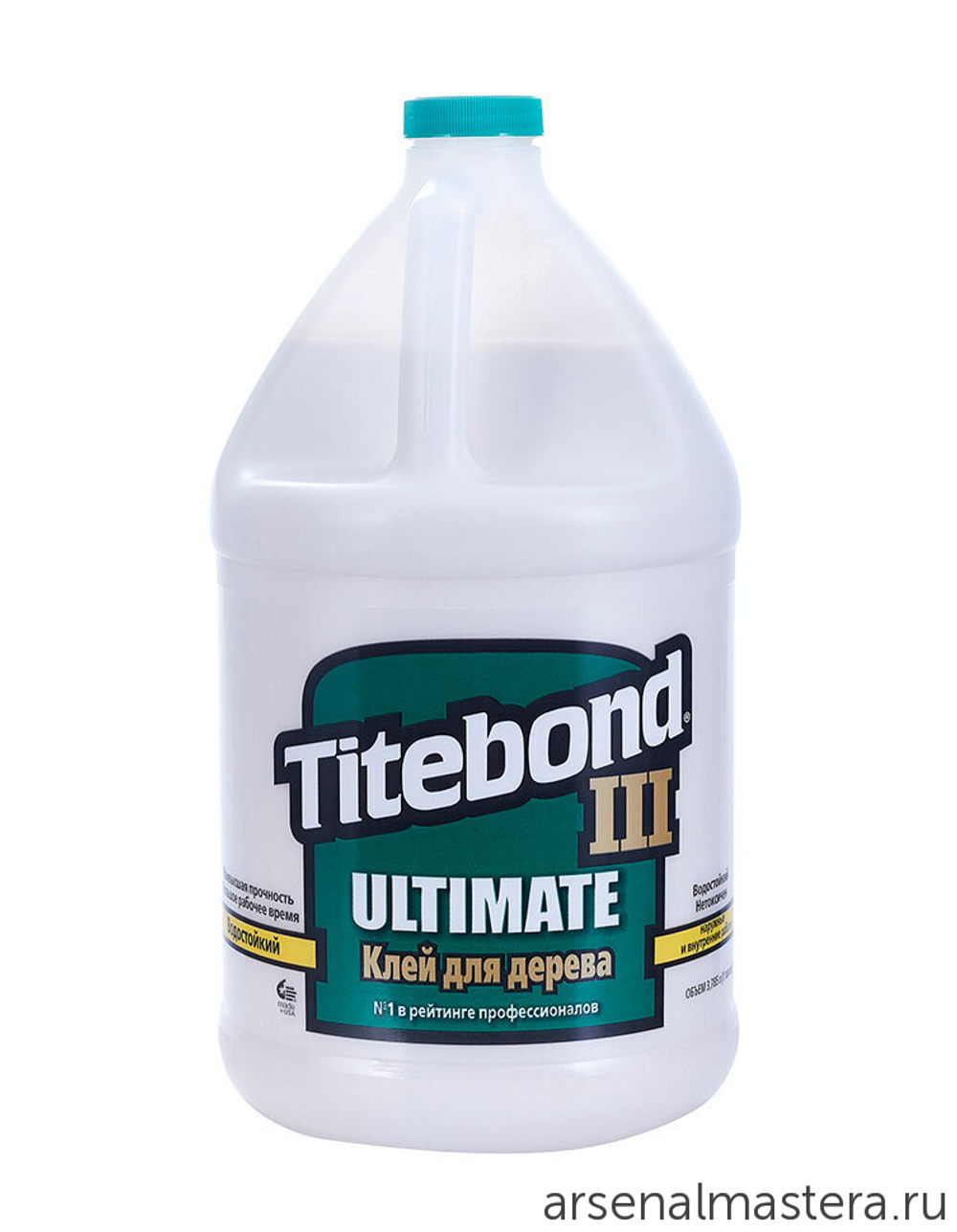 СУПЕР ХИТ! Клей для дерева повышенной влагостойкости Titebond III Ultimate Wood Glue 1416 полупрозрачный кремовый 3,8 л TB1416