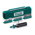 Новинка! Набор 32 предмета Динамометрическая отвертка KRAFTOOL DS-10 1-10 Нм, Биты из хромомолибденовой стали S2. Для контролируемого затягивания крепежа с заранее заданным моментом, в кейсе 64037