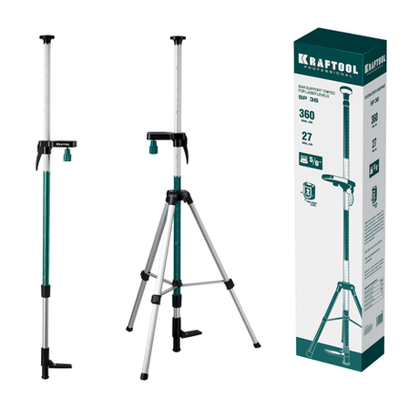 Новинка! Штатив - штанга наборная KRAFTOOL SP 36 распорная с треногой SP, для работы с лазерным, оптическим и фотоинструментом 34723