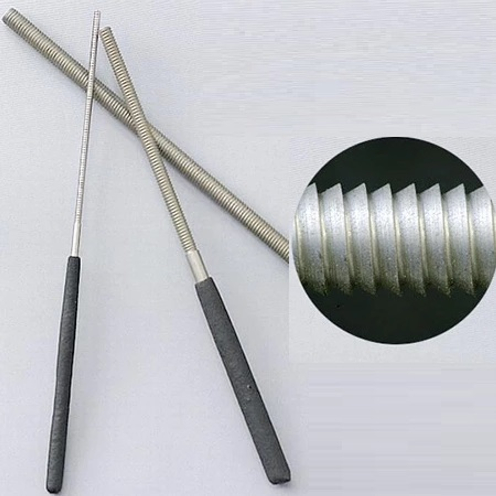 Рашпиль японский чёрный, прямой, круглый 200 мм, D 6 мм, шаг 1,3 мм Iwasaki MT М00010367
