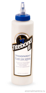 ХИТ! Клей столярный влагостойкий TITEBOND II Transparent Premium Wood Glue 1124 прозрачный 473 мл TB1124