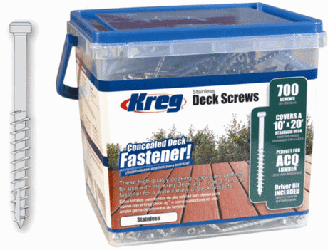 РАСПРОДАЖА ХИТ! Шурупы 2 дюйма нерж. для DECK JIG 50 мм редк. 700 шт (с битой DECKDRIVER) Kreg SDK-C2SS-700