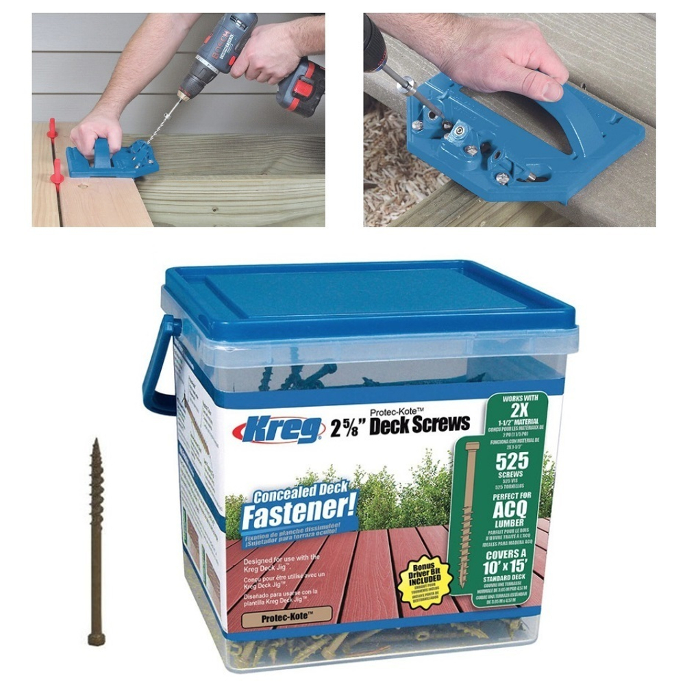 РАСПРОДАЖА ХИТ! Шурупы 2-5/8д (Protec-Kote) Kreg для DECK JIG 66, 7 мм редк. 525 шт SDK-C262W-525