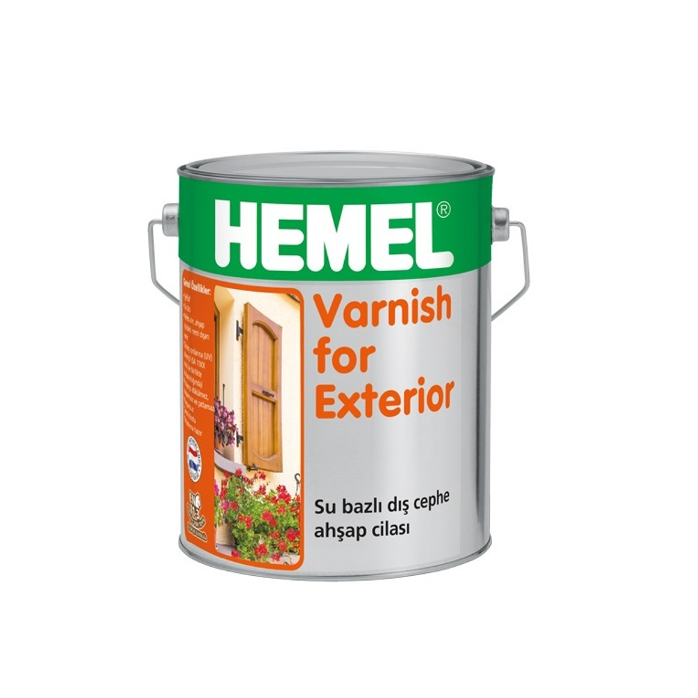 Новинка! Лак для наружных работ Varnish for Exterior бесцветный, полуматовый, 2,5 л 5500H HEMEL 15312