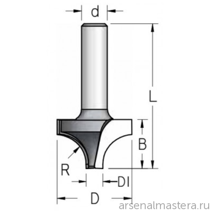 Фреза врезная профильная WPW 19 x 13 x 41 x 8 R6.3 RV06005