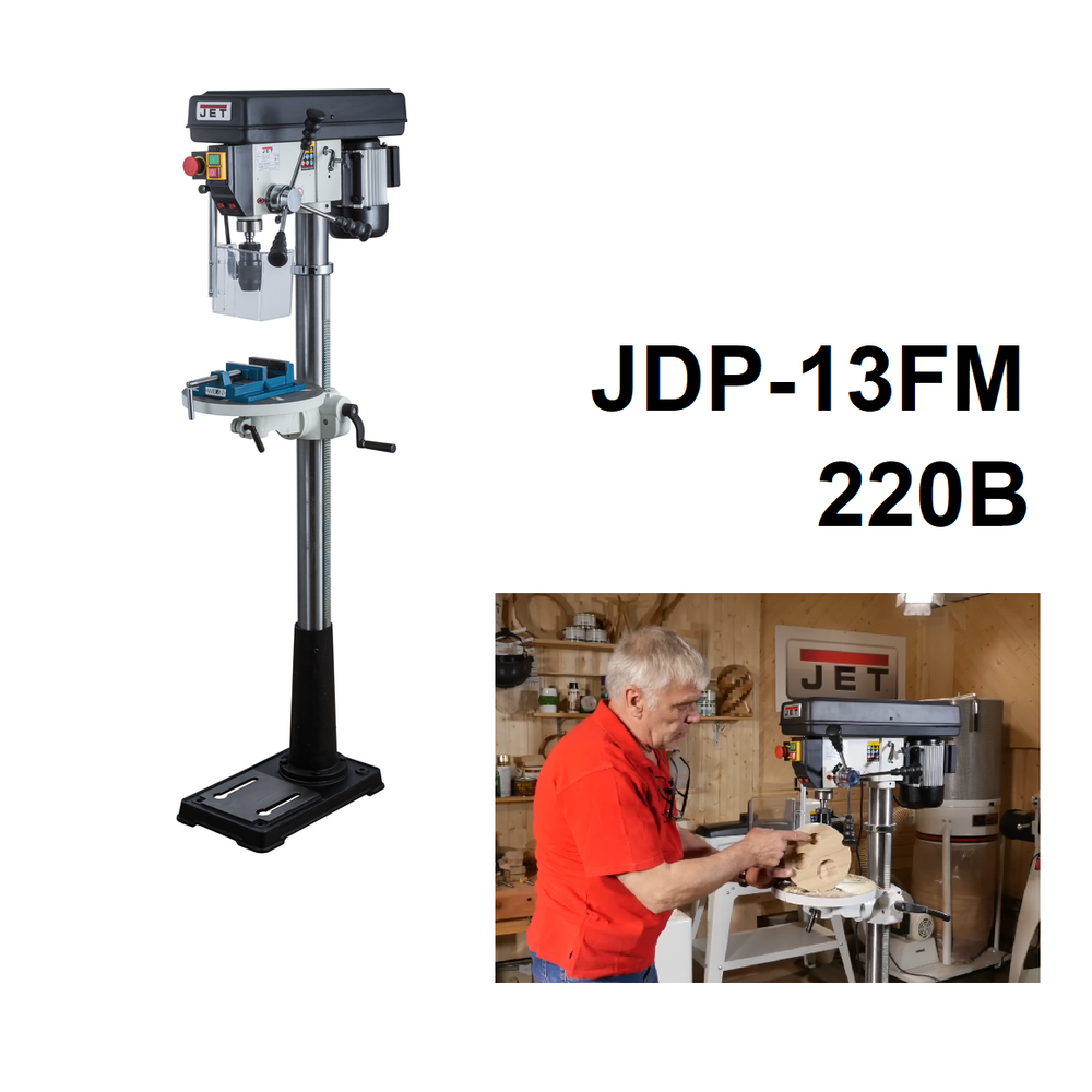 Новинка! Настольный сверлильный станок профессиональный JET JDP-13FM 0,55 кВт, 220В сверление дерево, металл, пластмасса 10000440M