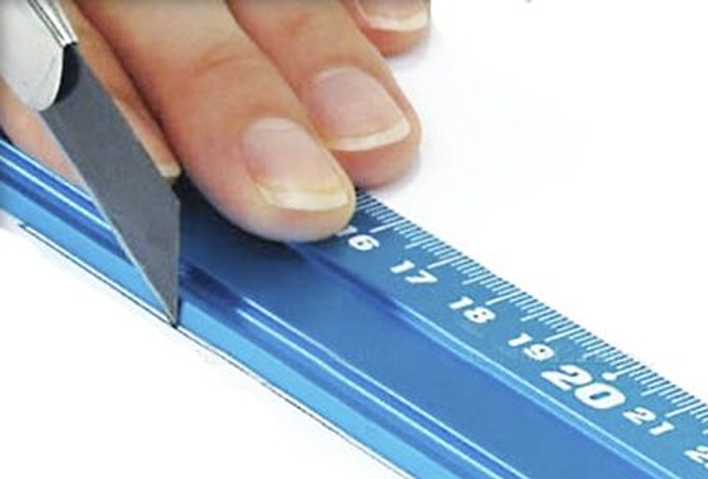 ХИТ! Линейка нескользящая алюминиевая Shinwa 60 см синяя 65434 М00009176