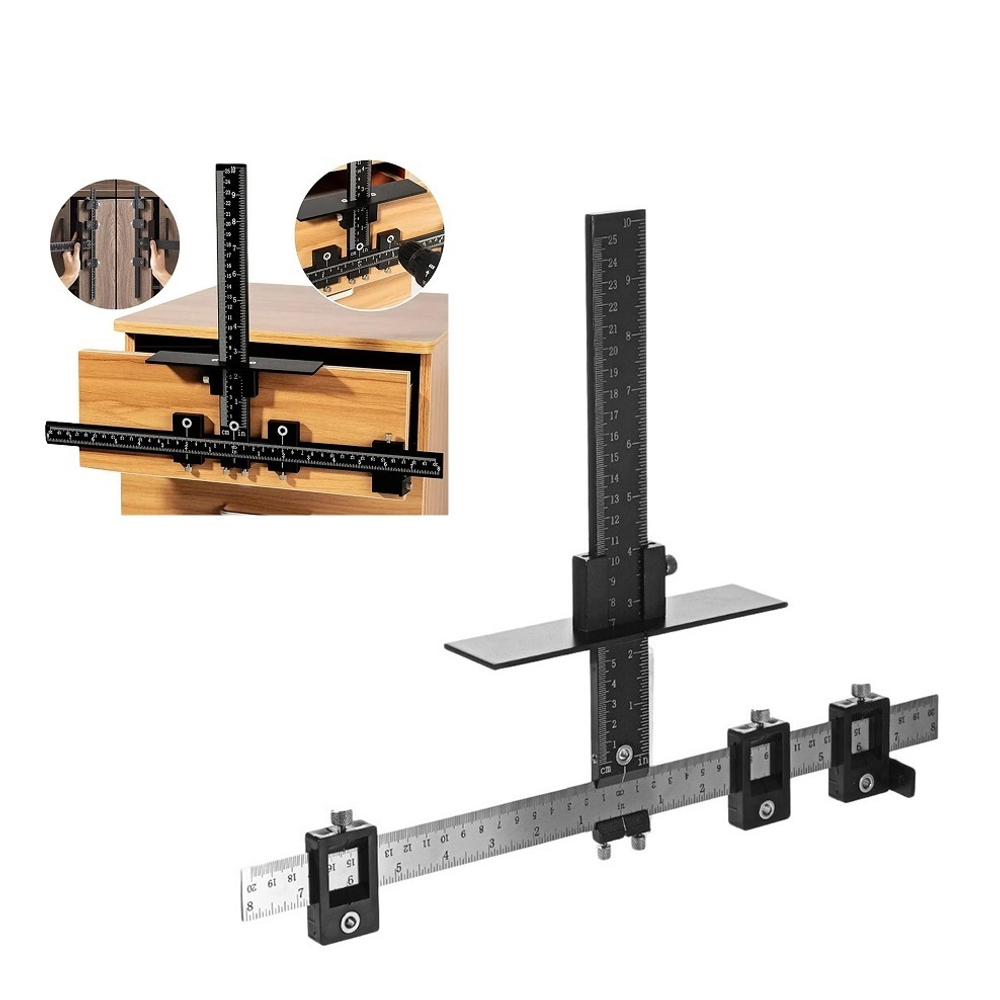 ХИТ! Кондуктор для установки мебельных ручек, шкала: дюйм / мм WOODWORK DGA-002