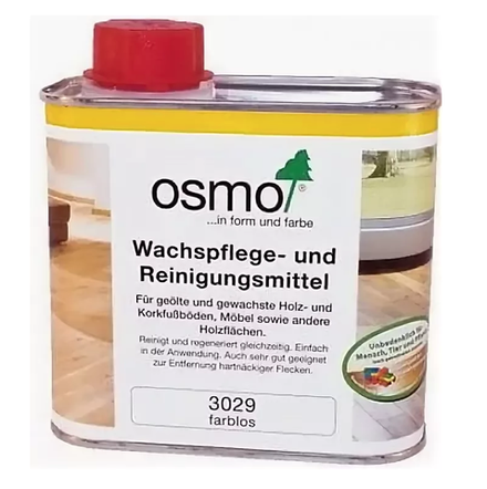 Специальное средство Osmo 3029 бесцветное 0,5 л для очистки и обновления деревянных полов, покрытых маслом и воском Wachspflege- und Reinigungsmittel для внутренних работ  13900031