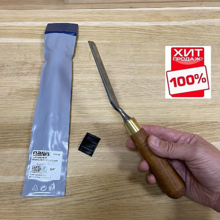 ХИТ! Стамеска плоская изогнутая 19 мм с ручкой Narex WOOD LINE PLUS 813319