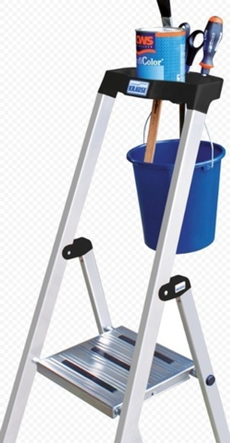 Новинка! Свободностоящая стремянка 2К заглушки 8 ступеней  MONTO SAFETY Krause 128980