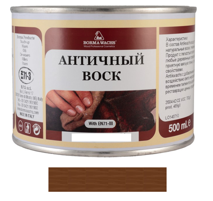 Воск античный Antik wachs 500 мл цвет 52 темный дуб для внутренних работ Borma 3410