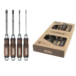 ХИТ! Набор из 4 профессиональных долот (4, 6, 10, 12 мм) Narex WOOD LINE PROFI в картонной коробке 863600