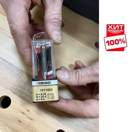 ХИТ! Фреза концевая обгонная с нижним подшипником 6.35 x 25.4 x 65 x 6 DIMAR 1011003