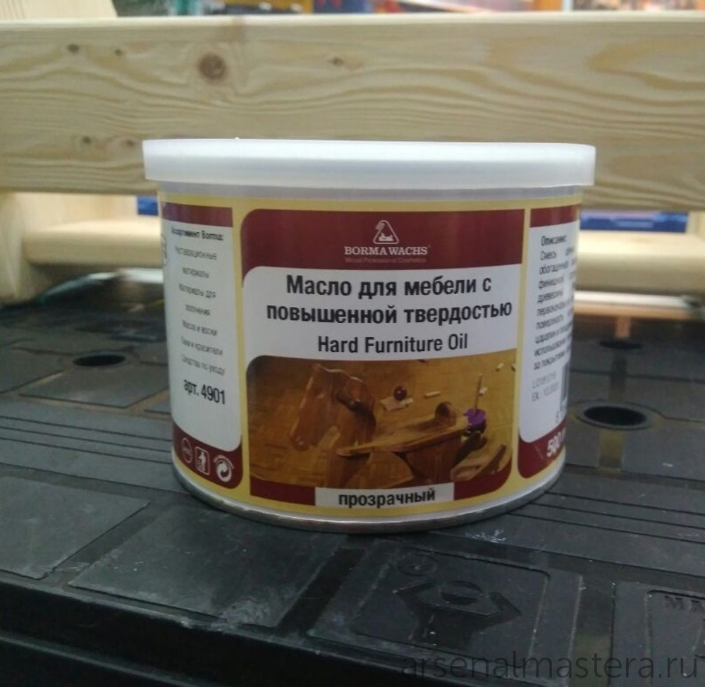 СКИДКИ ХИТ! Масло для мебели Hard Furniture Oil Mobiloil с повышенной твердостью 500 мл прозрачный для внутренних работ Borma 4901