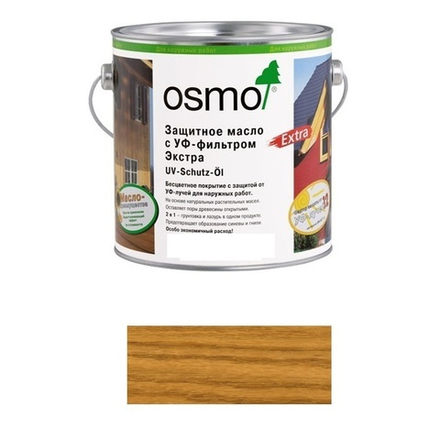 Защитное масло с УФ-фильтром Osmo 425 Дуб 0,75 л против роста синей гнили, плесени, грибков UV-Schutz-Ol Extra для наружных работ Osmo-425-0,75 11600033