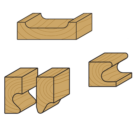 Фреза профильная для ручек интегрированных в мебель S 12 D 47,6 x 28,5 R 6,35 CMT 955.601.11
