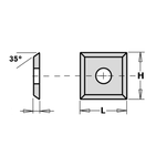 Новинка! Нож твердосплавный поворотный Woodwork CTK FC 12.0 x 12.0 x 1.5 KCR08 CERATIZIT 80360030