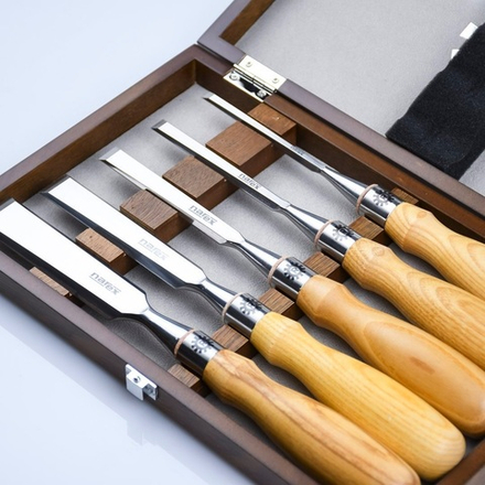 Набор стамесок 5 шт Юбилейные, прямая РК, 6, 10, 13, 19, 25 мм в деревянном кейсе 8536 00 NAREX RICHTER М00023164