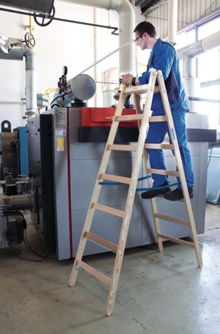 Деревянная двухсторонняя стремянка с перекладинами STABILO PROFESSIONAL 2 х 9 Krause 170293