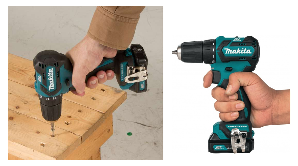 Новинка! КОМПЛЕКТ: Аккумуляторная дрель - шуруповерт Makita CXT 12 В, ДВА Аккумулятора 2 А·ч, Зарядное устройство, Кейс, Max D сверления металл 10 мм, дерево 28 мм DF332DWAE