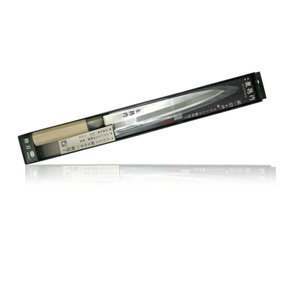Новинка! Нож японский кухонный Янагиба Tojiro FUJI CUTLERY Ryutoku для сашими, длина лезвия 21 см, нержавеющая сталь, рукоять магнолия, заточка 5000 FC-575