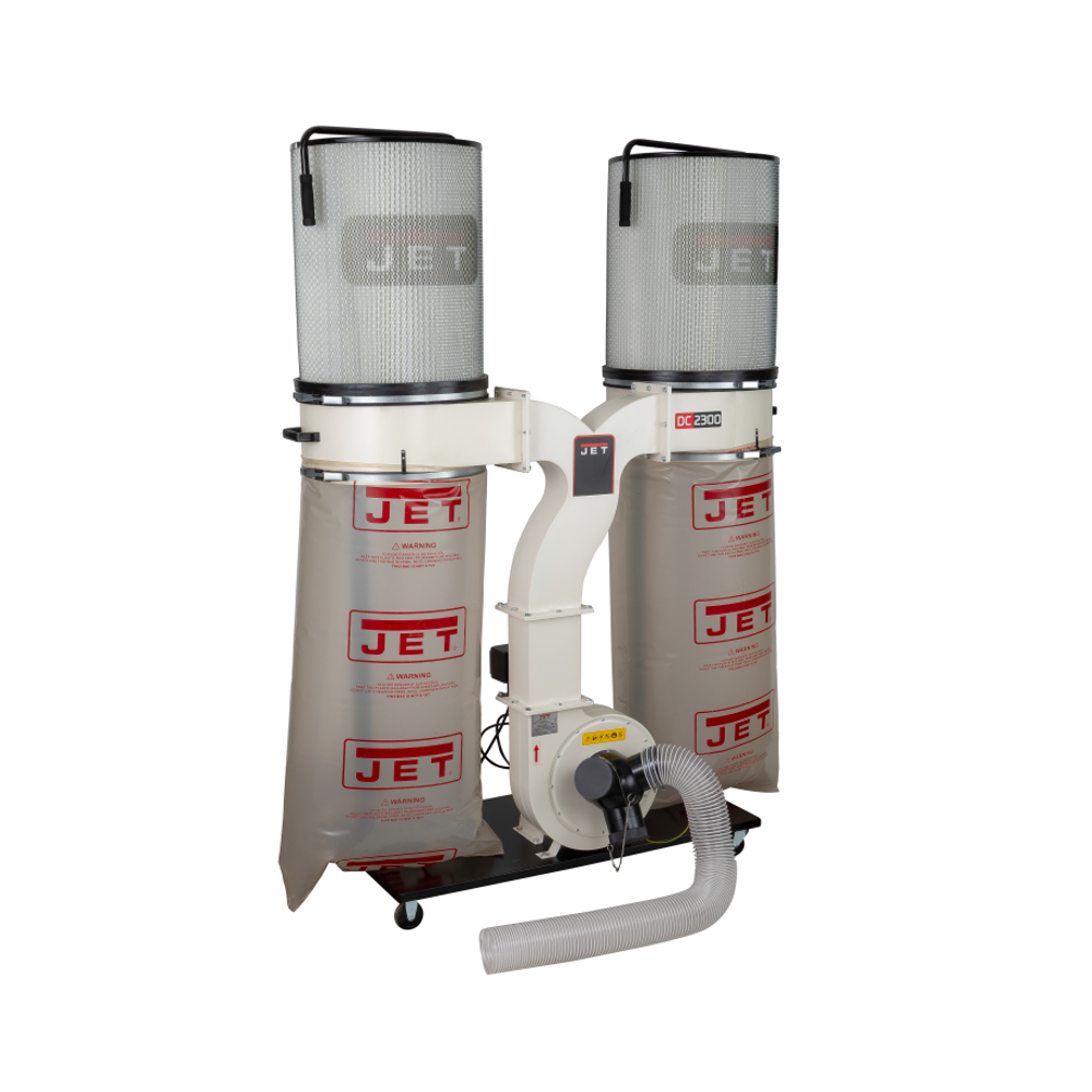 Новинка! Вытяжная установка / стружкоотсос профессиональный JET DC-2300СК-М 220В 2,2 кВт, объем пылесборника 2 х 200 л, с дистанционным управлением JR023