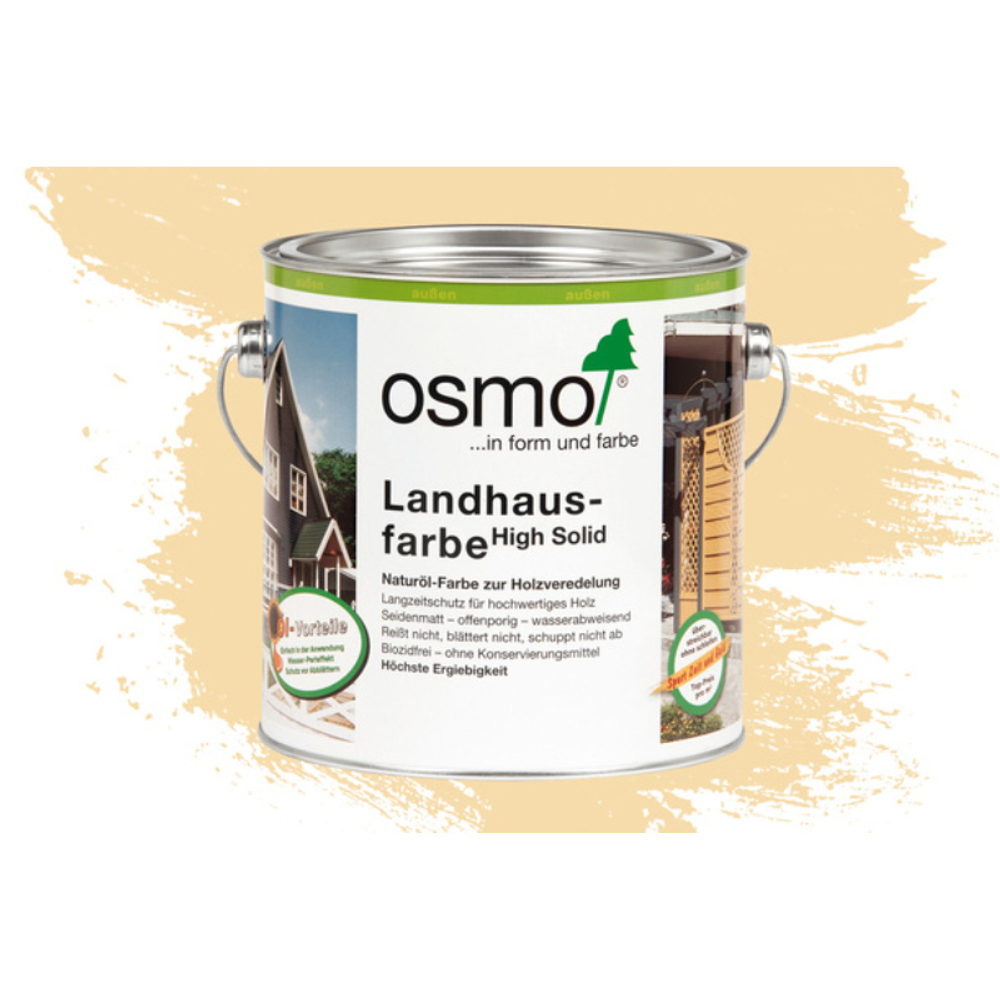 Непрозрачная краска для наружных работ Osmo 2204 слоновая кость 2,5 л Landhausfarbe Osmo-2204-2.5 11400037