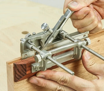 ЗИМОЙ ДЕШЕВЛЕ ХИТ! Рубанок - шпунтубель N 43 нержавеющая сталь 170 х 140 мм 4 ножа 3, 6, 9 и 12 мм T10 для выборки паза и четверти Luban М00021726