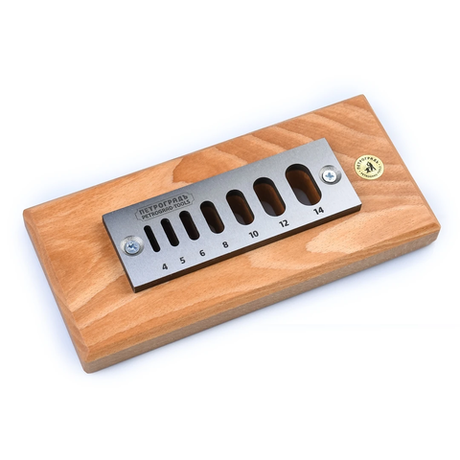 Новинка! Пробочник ПЕТРОГРАДЪ Dowel Plate для дюбелей Домино, D 4, 5, 6, 8, 10, 12, 14 мм, на подставке М00023376