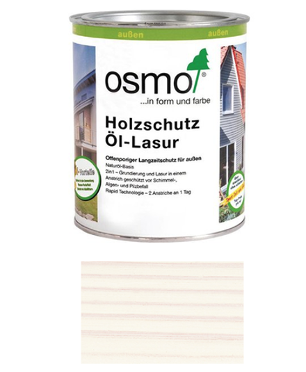 ХИТ! Защитное масло - лазурь для древесины для наружных работ OSMO 900 Белое 0,75 л Holzschutz Ol-Lasur Osmo-900-0,75 12100023