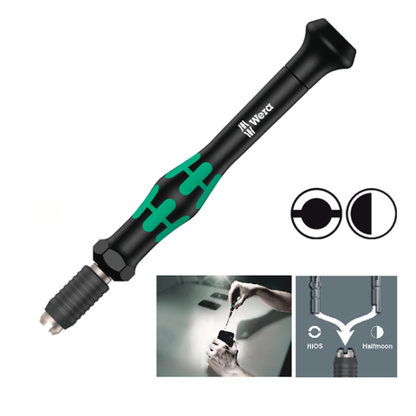 СКИДКИ НА MAXIМУМЕ! Отвёртка - битодержатель WERA 1013 Kraftform Micro 97 мм, для бит с шестигранным хвостовиком 4 мм Halfmoon и 4 мм HIOS WE-051276