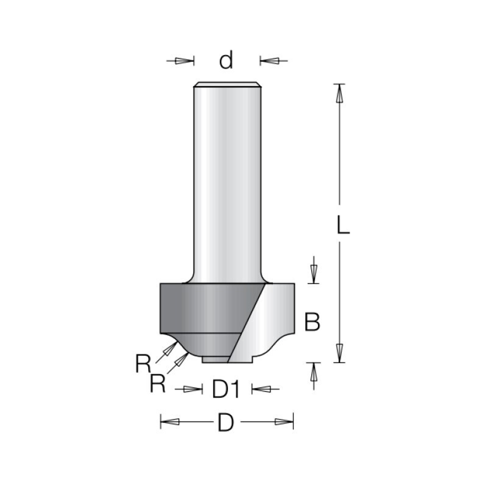 Фреза римский профиль и ступенька врезная DIMAR 30,2 x 15,1 х 53,2 х 12 R5,9 1473109