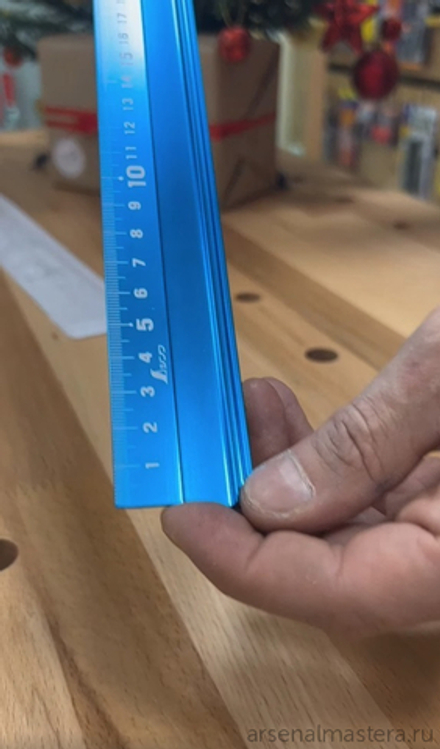 ХИТ! Линейка нескользящая алюминиевая Shinwa 60 см синяя 65434 М00009176