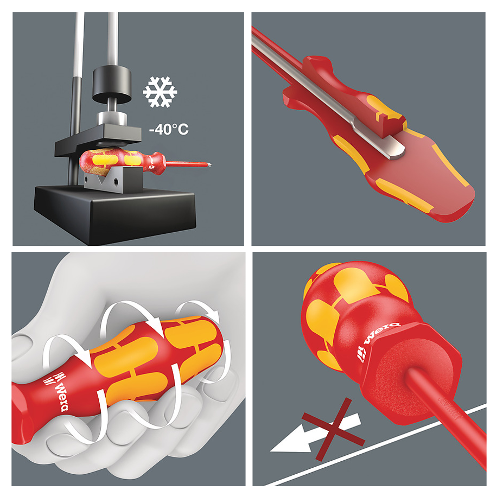СКИДКИ НА MAXIМУМЕ! Отвёртка диэлектрическая торцевая WERA Kraftform Plus 190 i VDE 7 x 125 мм с внутренним шестигранником WE-005310