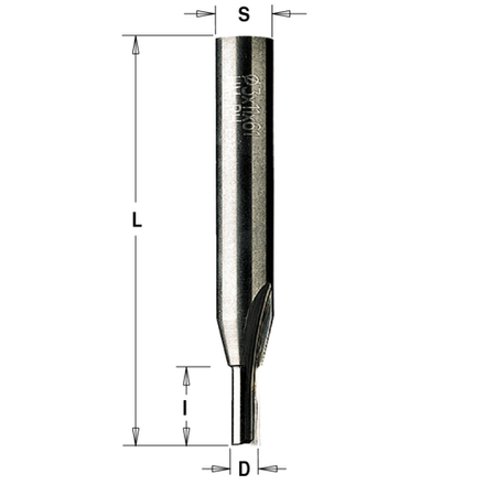 Фреза пазовая монолитная с врезным зубом  Z2 S8 x 38 D6 x 14 x 55 RH CMT 174.060.11