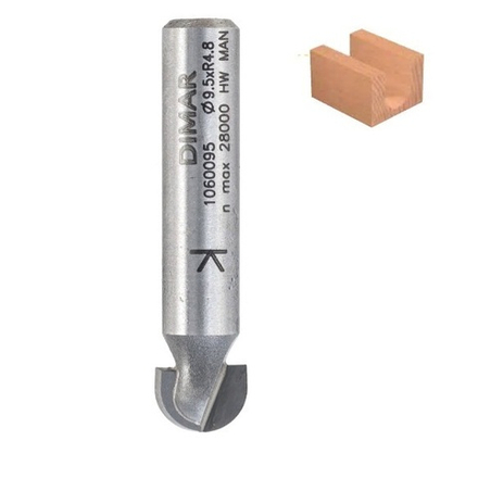 Фреза галтель R 4,8 D 9,5 x 6,3  L 42,5 хвостовик 8 DIMAR 1060095