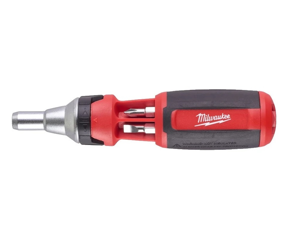 АКЦИЯ RED STRIKE -23%! Отвертка с трещоткой 9 в 1 PH1 / PH2 / PZ1 / PZ2 / T15 / T20 / SL 5.5 MILWAUKEE 4932471598