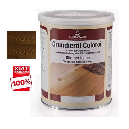 ОСЕНЬ СКИДКИ ХИТ! Масляное покрытие для полов и паркета Grundierol 1 л цвет 8 дуб табак для внутренних работ Borma R3910-8