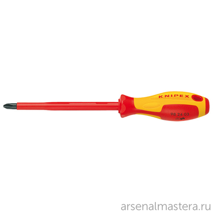 Отвертка VDE Phillips PH0 x 60 мм, длина 162 мм, диэлектрическая, 98 24 00, KNIPEX KN-982400