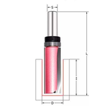 Фреза обгонная верхний подшипник Z 2 D 10 x 25 x 65 S 8 / Подшипник D 22 B 8 I 7 PROCUT 152801BP