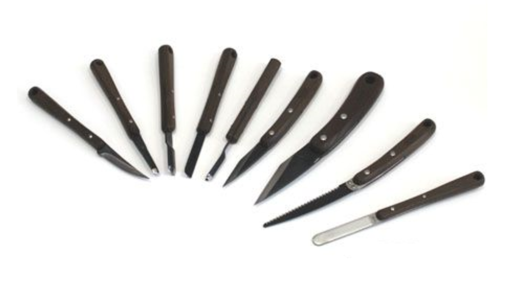ХИТ! Набор японских резцов HIRO 9 штук в скрутке Miki Tool WCT-9 М00010265
