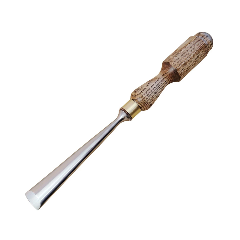 Новинка! Стамеска для резьбы ПЕТРОГРАДЪ серия АБРАМЦЕВО прямая, полукруглая n5, ширина 25 мм, П-заточка, клинок 150 мм М00017609