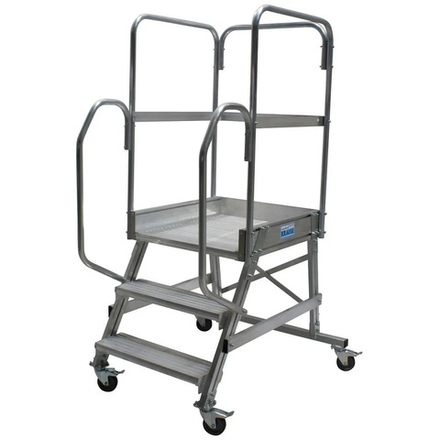 Лестница алюминиевая передвижная с платформой односторонняя 3 ступени CORDA KRAUSE 820013