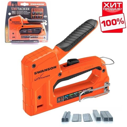 ХИТ! Комплект Механический степлер умный и 3000 скоб Unitacker (6 в 1) Swanson STA869 PROMO