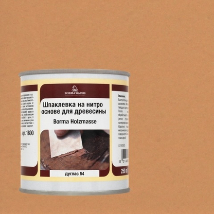 Шпаклевка нитро Holzmasse 250 мл цв. 54 Дуглас для внутренних и наружных работ Borma R1800DO
