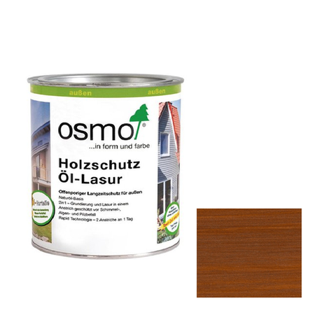 Новинка! Защитное масло - лазурь для древесины для наружных работ OSMO Holzschutz Ol-Lasur 708 Тик 0,22 л 12100043_2