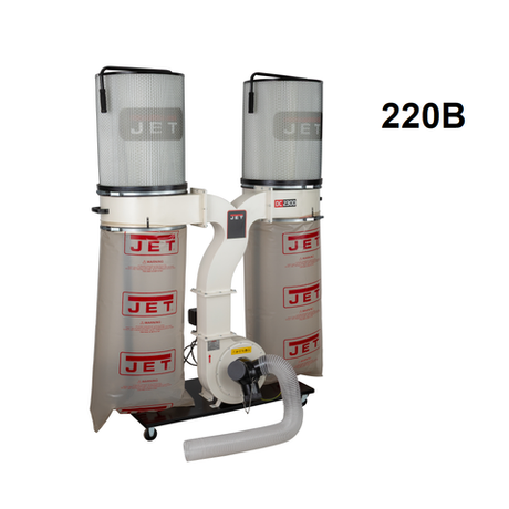 Новинка! Вытяжная установка / стружкоотсос профессиональный JET DC-2300СК-М 220В 2,2 кВт, объем пылесборника 2 х 200 л, с дистанционным управлением JR023