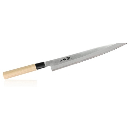 Японский Нож кухонный Янагиба Fuji Cutlery Narihira для сашими длина лезвия 270 мм, сталь Mo - V, рукоять дерево, заточка 9000 Tojiro FC-77